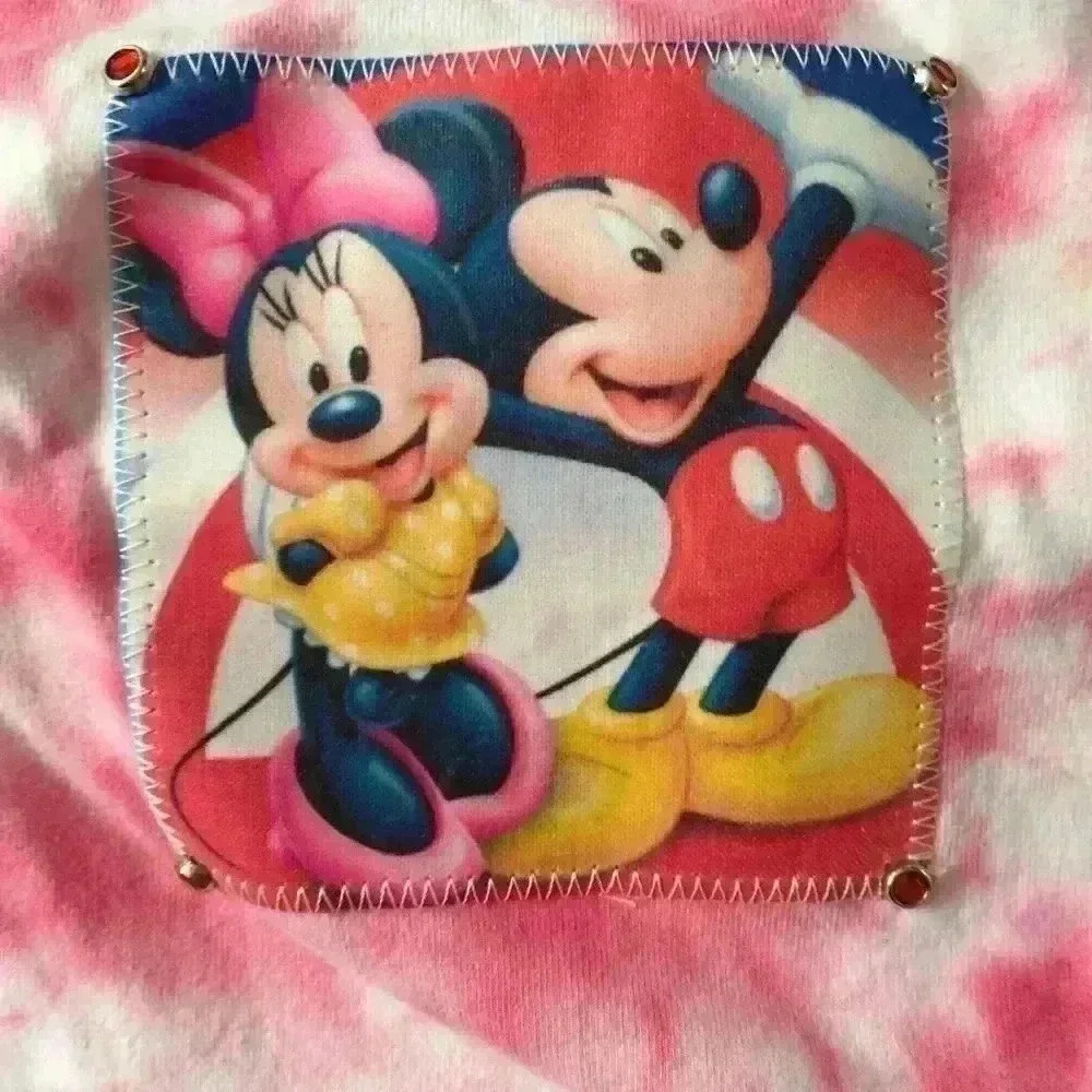New! Mickey & Minnie spaghetti strap tank top girls XS tie dye